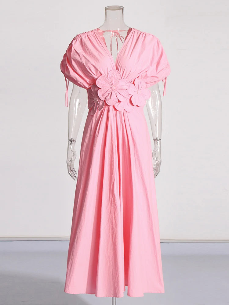 V Neck Appliques Dress - Gani - Image 5