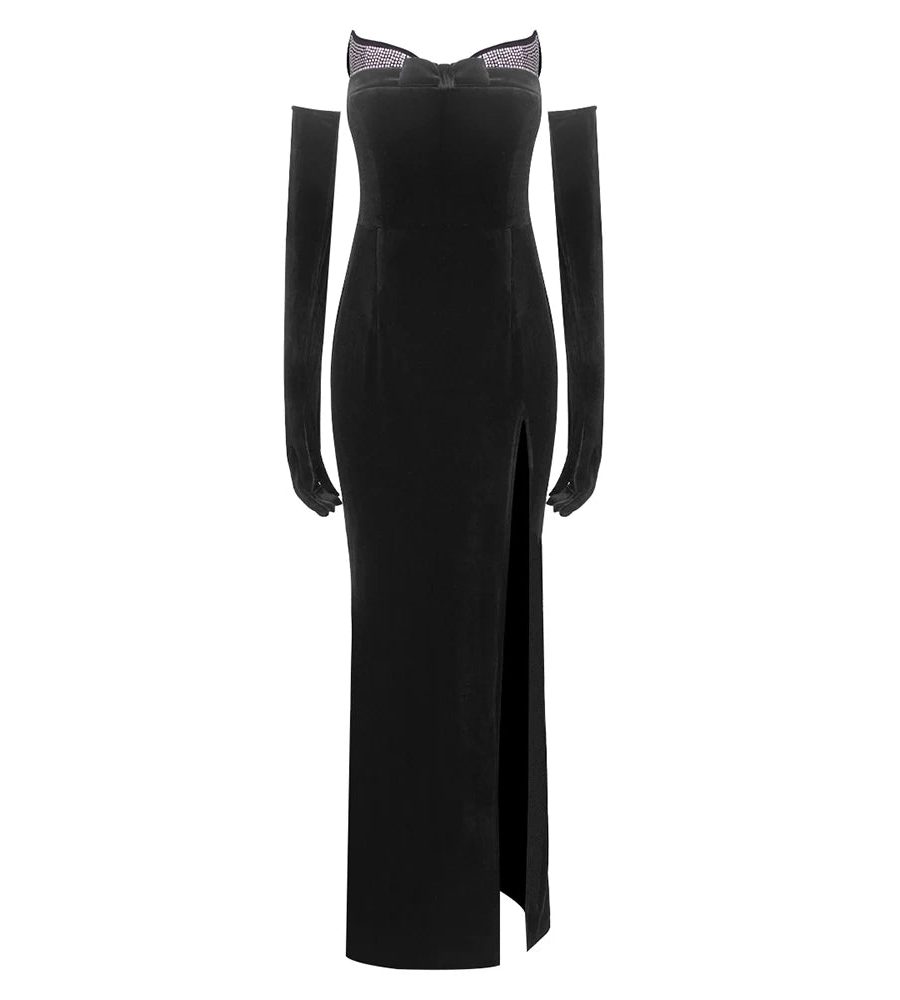 Strapless Velvet Dress - Rosana