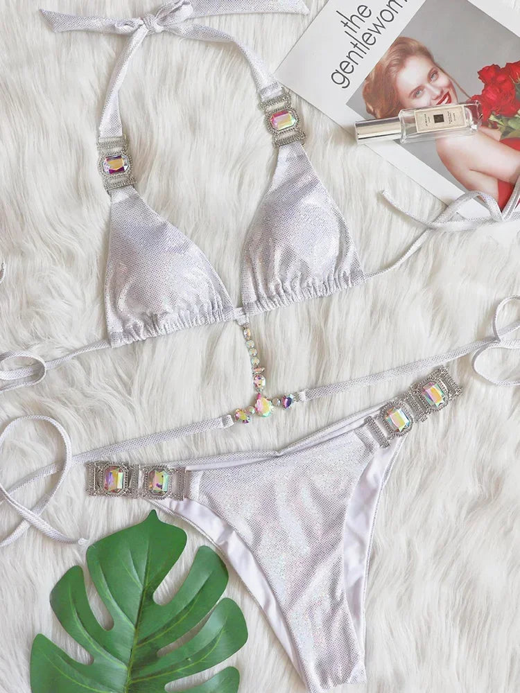 Shiny Rhinestone Bikini - Angeline - Image 7