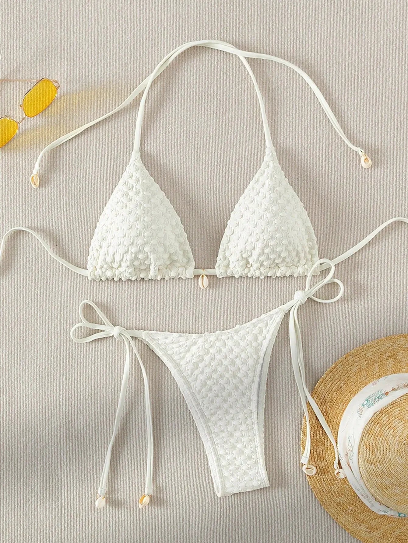 White Shell Design Bikinis Set - Hawaii - Image 7