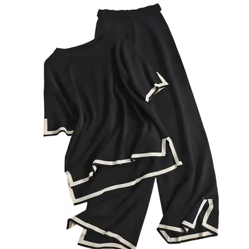 Elegant O-neck Side Slit 2 Piece Set - Amelie - Image 3