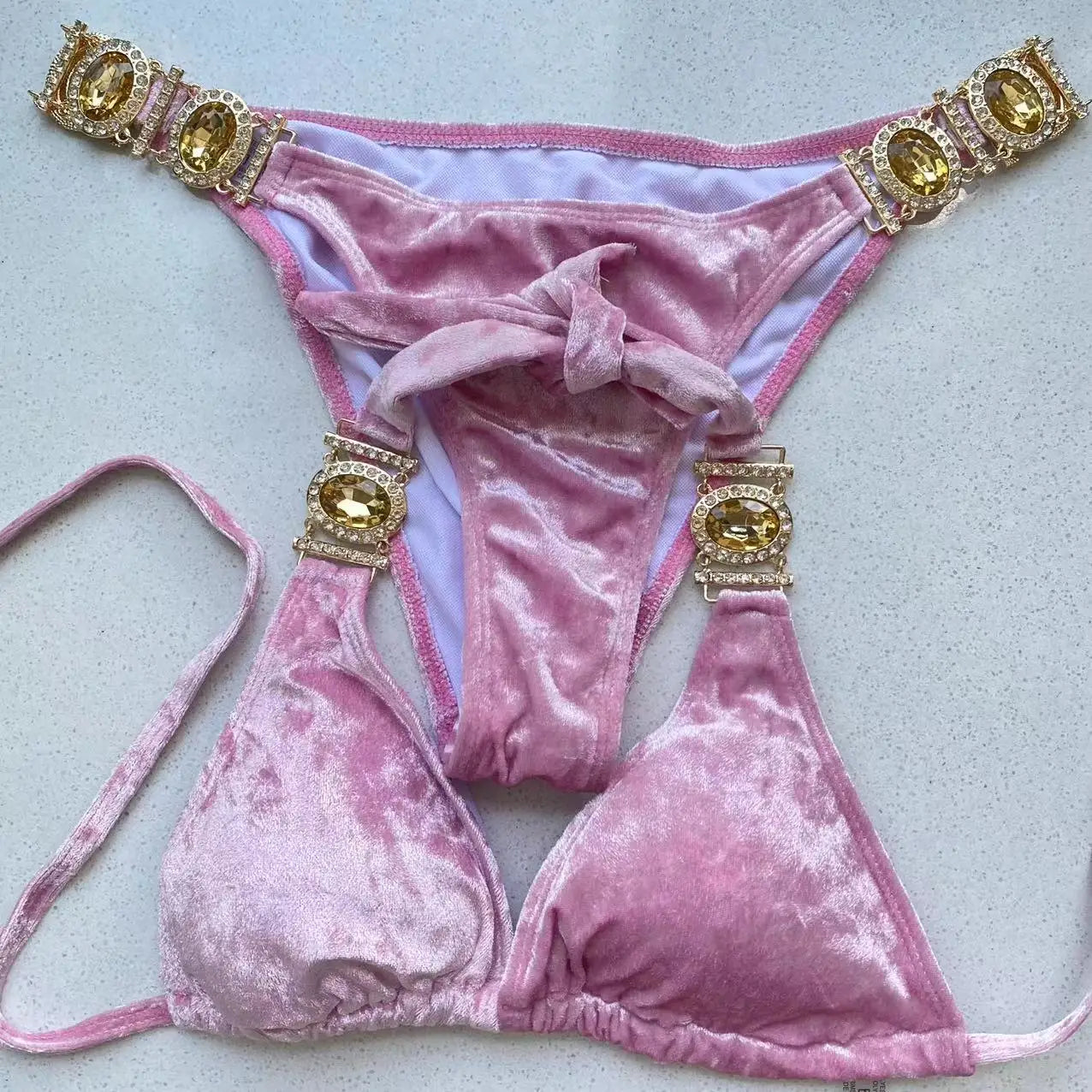 Velvet Luxury Rhinestone Bikini - Daniella - Image 2