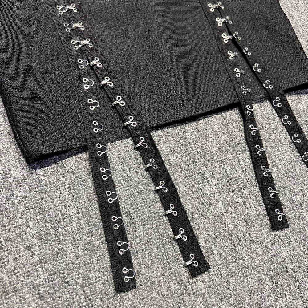 Square Collar Keyhole Dress - Luiza - Image 4