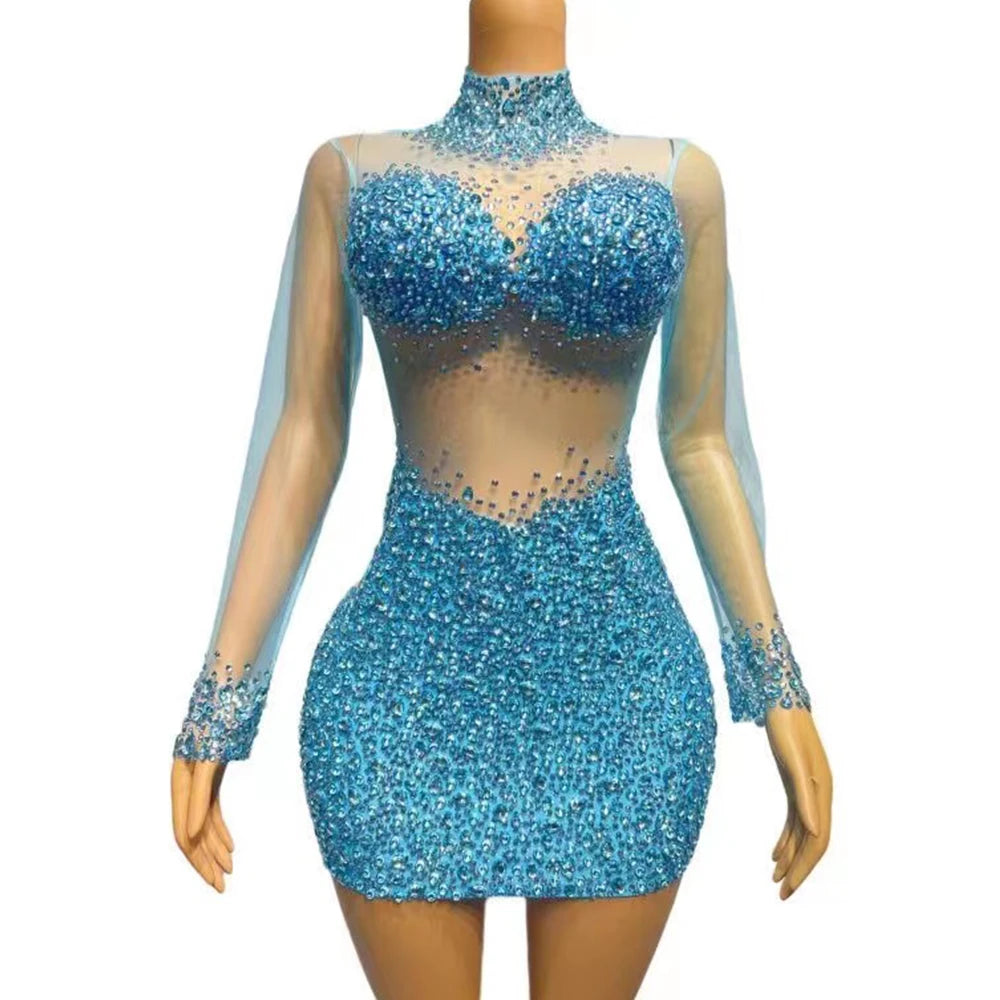 Mesh Crystal Mini Dress - Ryacinth - Image 11