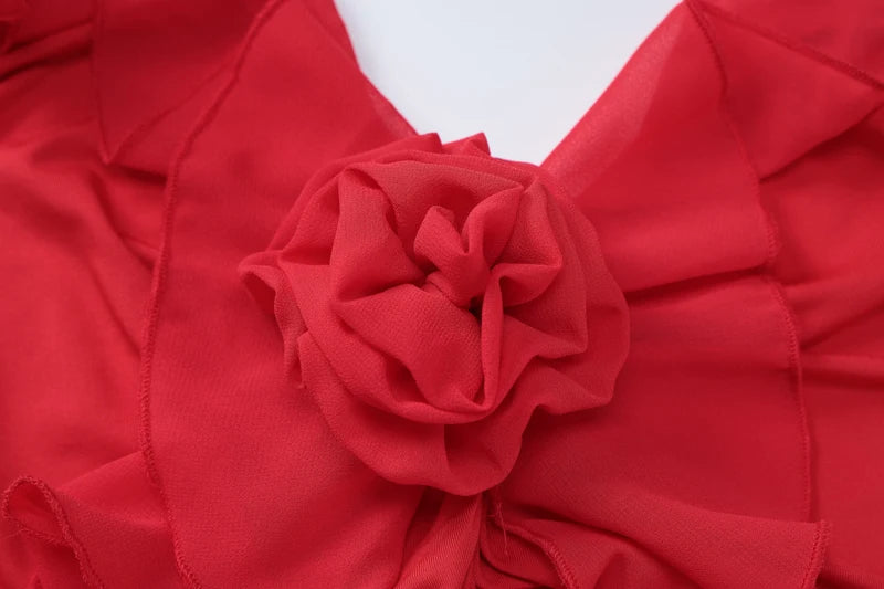 V Neck Backless Draped Dress - Rubia - Image 10