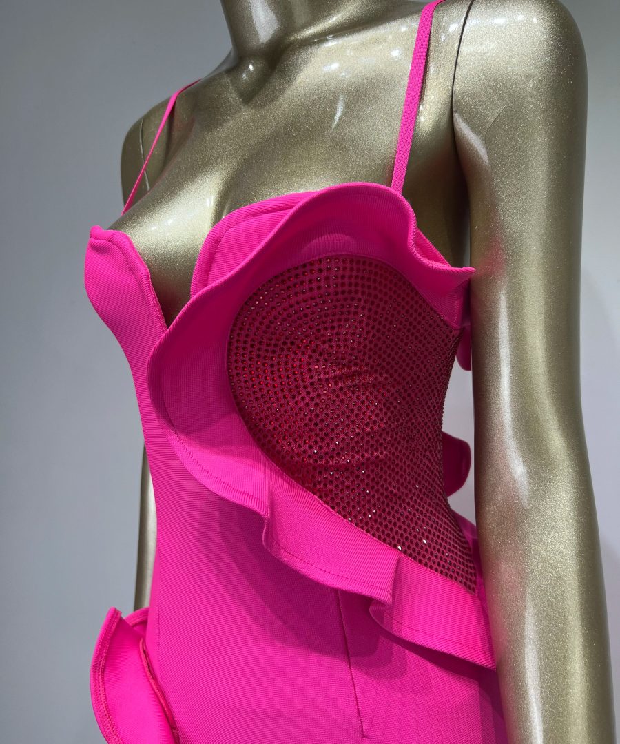 V Neck Diamond Heart Dress - Kilya