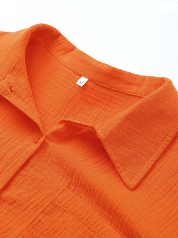 Oversized Long Sleeve Shirt 2 Piece Sets - Lila - Image 12