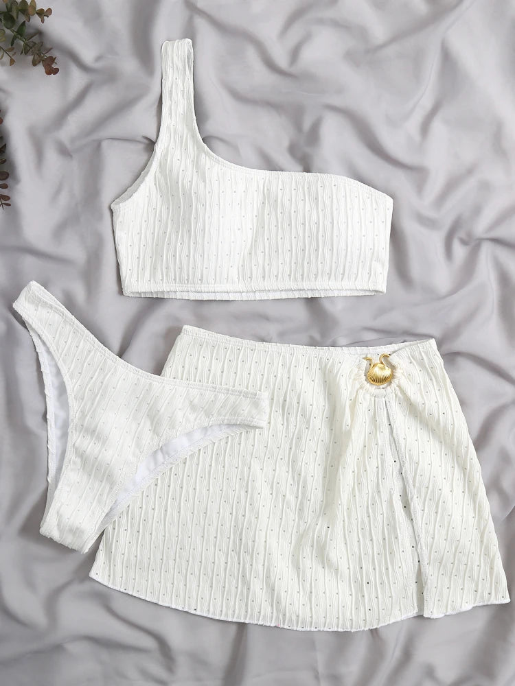 3 pc Set One Shoulder Bikini - Kiara - Image 3