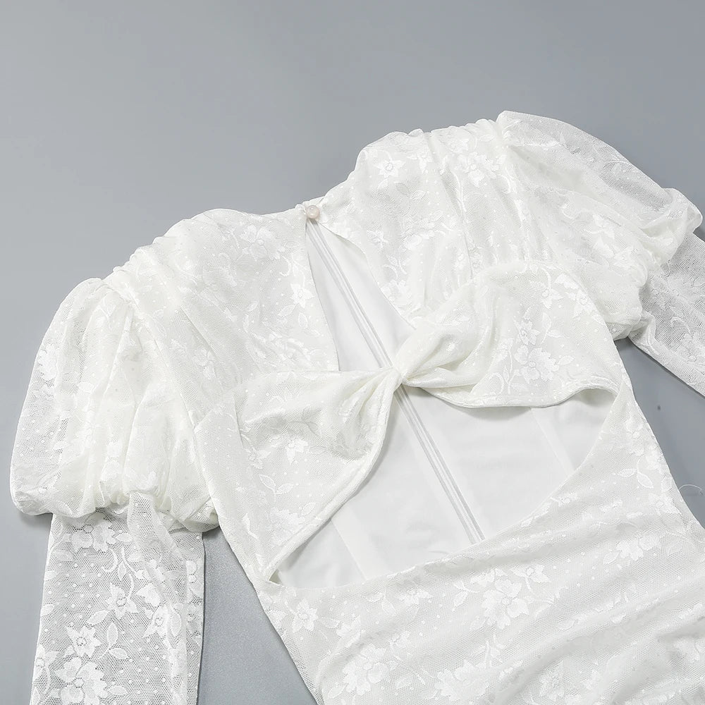 Long Sleeve Draped Dress - Elisan - Image 14