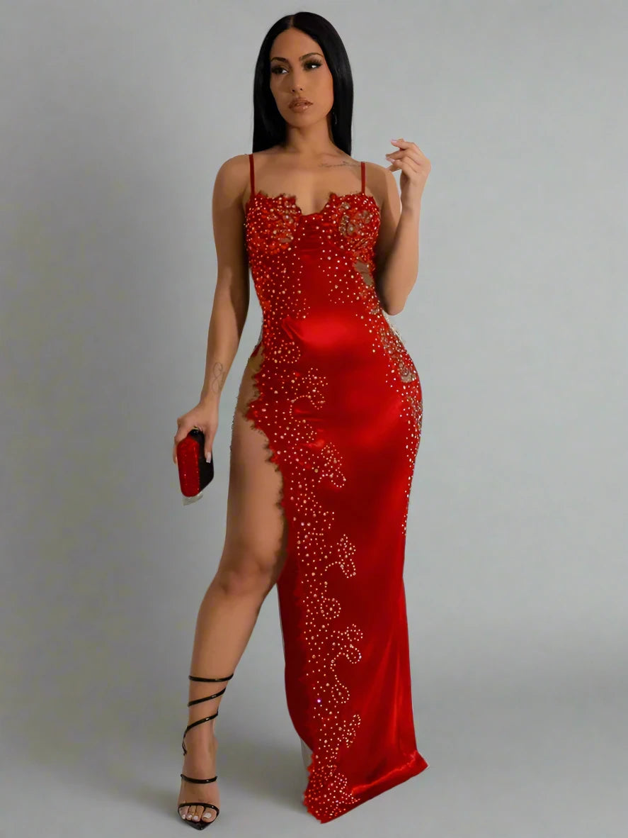 Rhinestones High Split Dress - Claire - Image 10