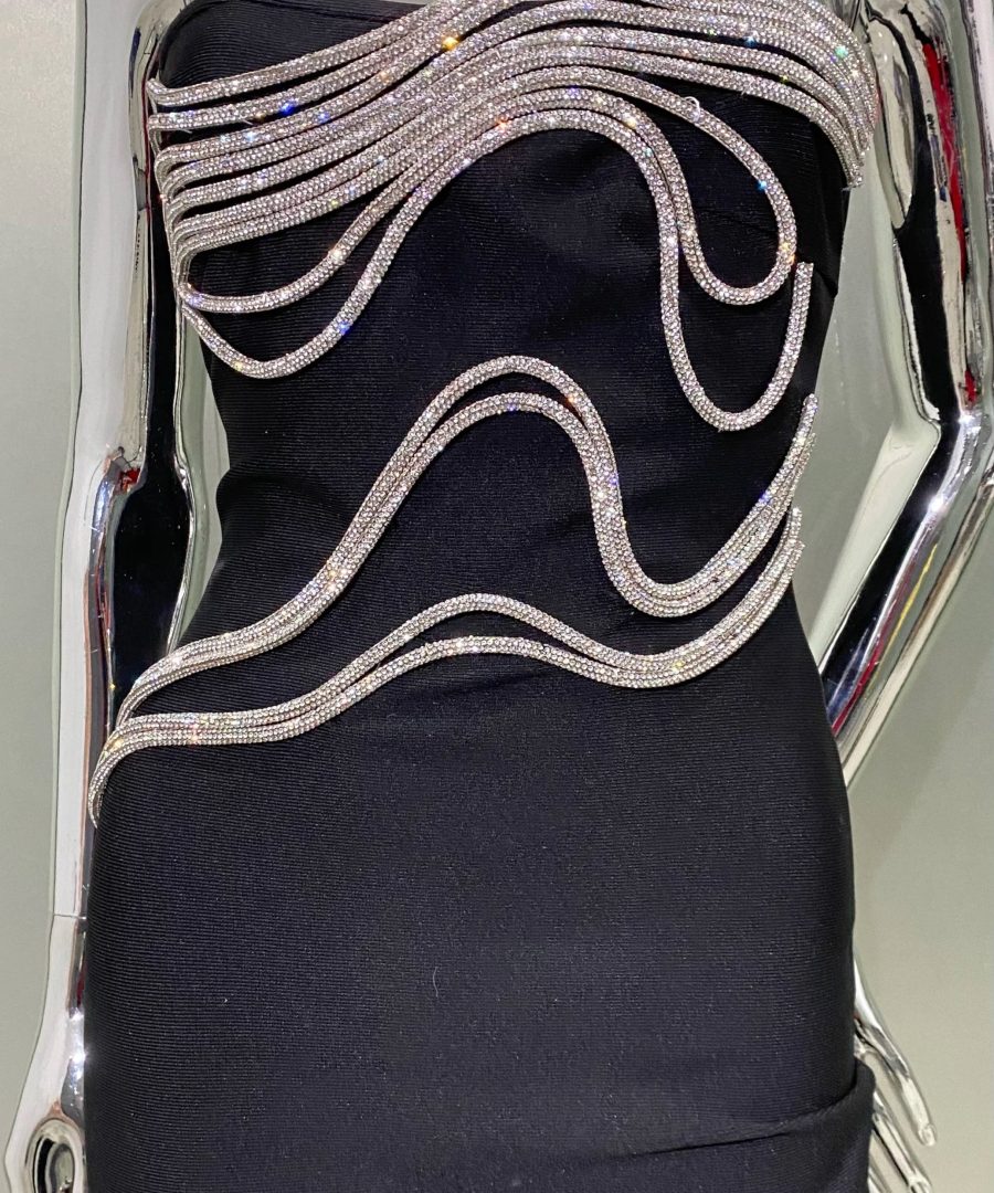 Strapless Diamond Lines Dress - Duda