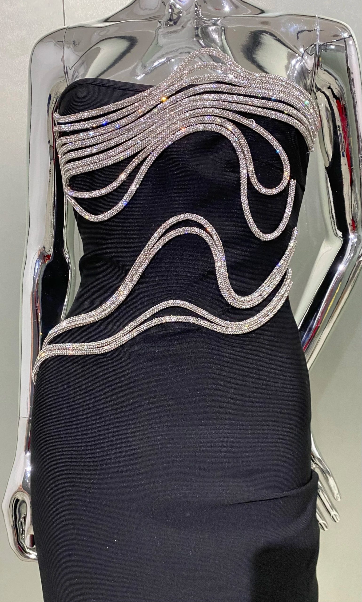 Strapless Diamond Lines Dress - Duda