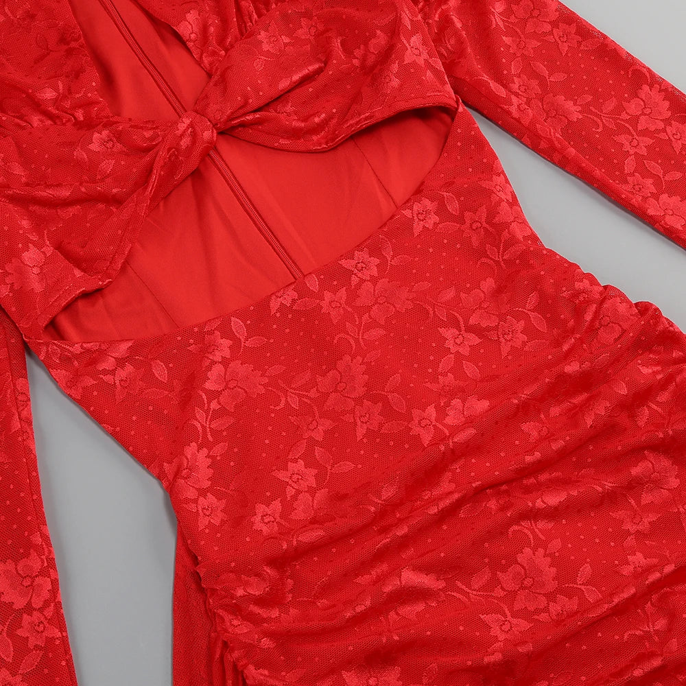 Long Sleeve Draped Dress - Elisan - Image 5