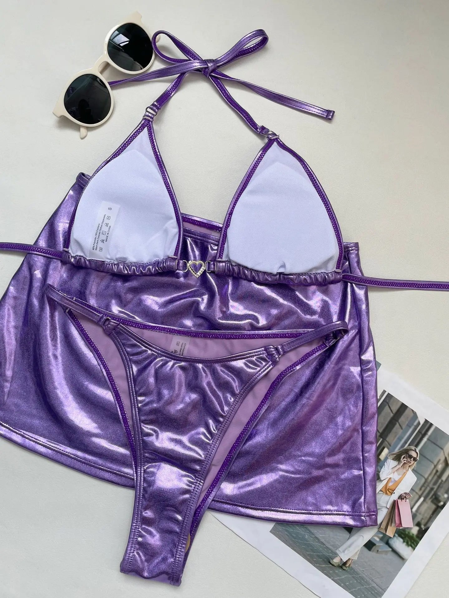 3 pc Metallic Bikinis - Klyssia - Image 9