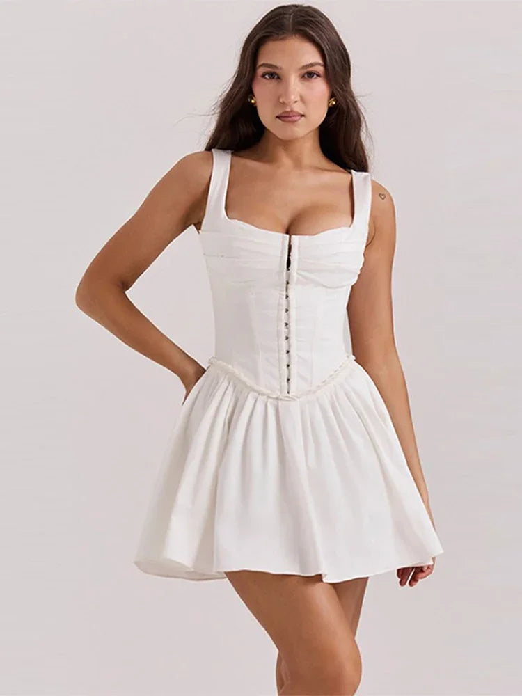 Square Neck A-line Mini Dress - Andressa - Image 5