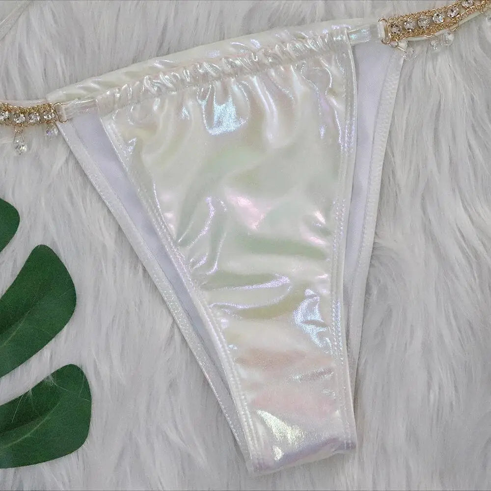 Luxury Rhinestone Criss Cross bikini Set - Alure - Image 6