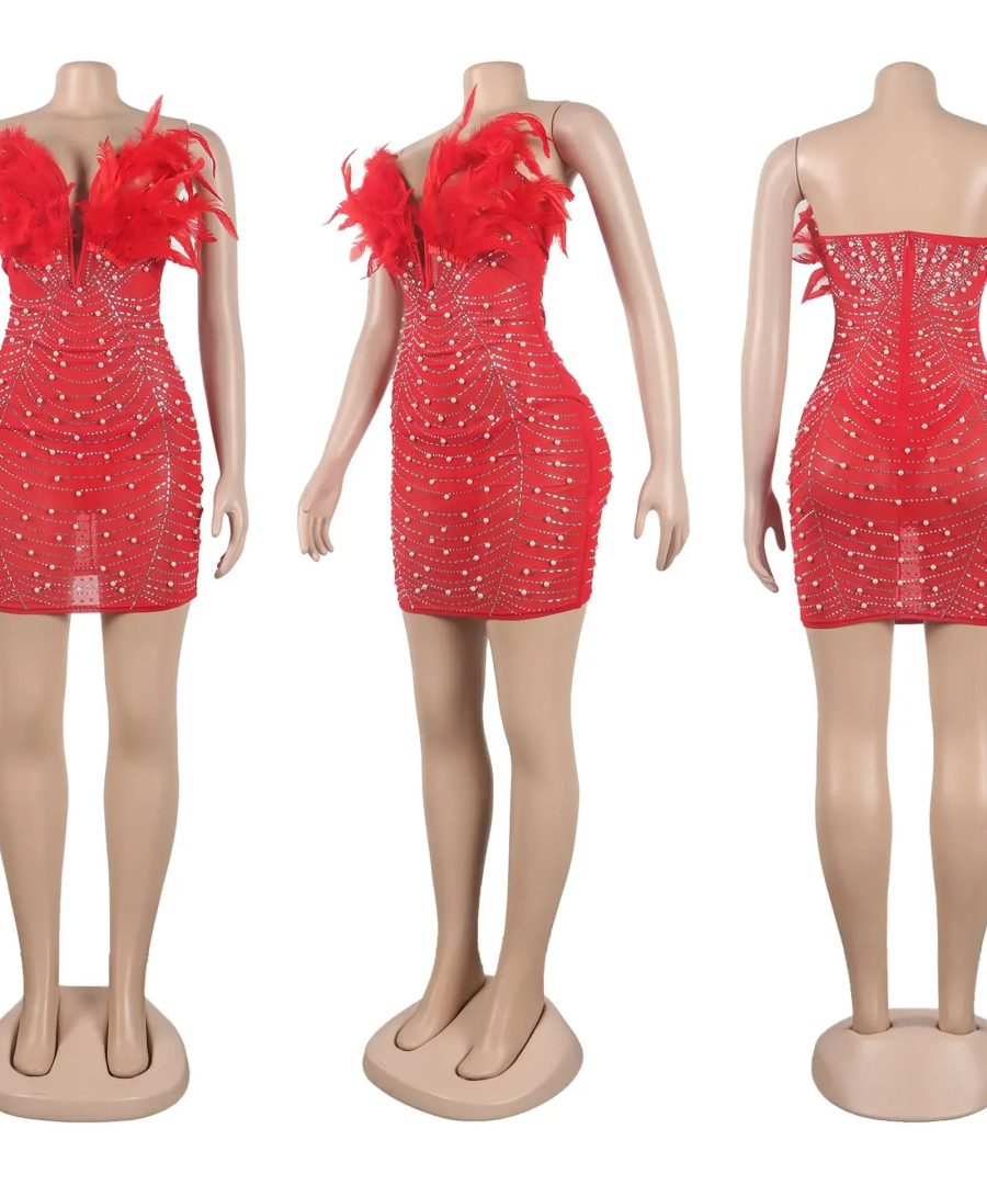 Feather Sparkly Dress - Danny