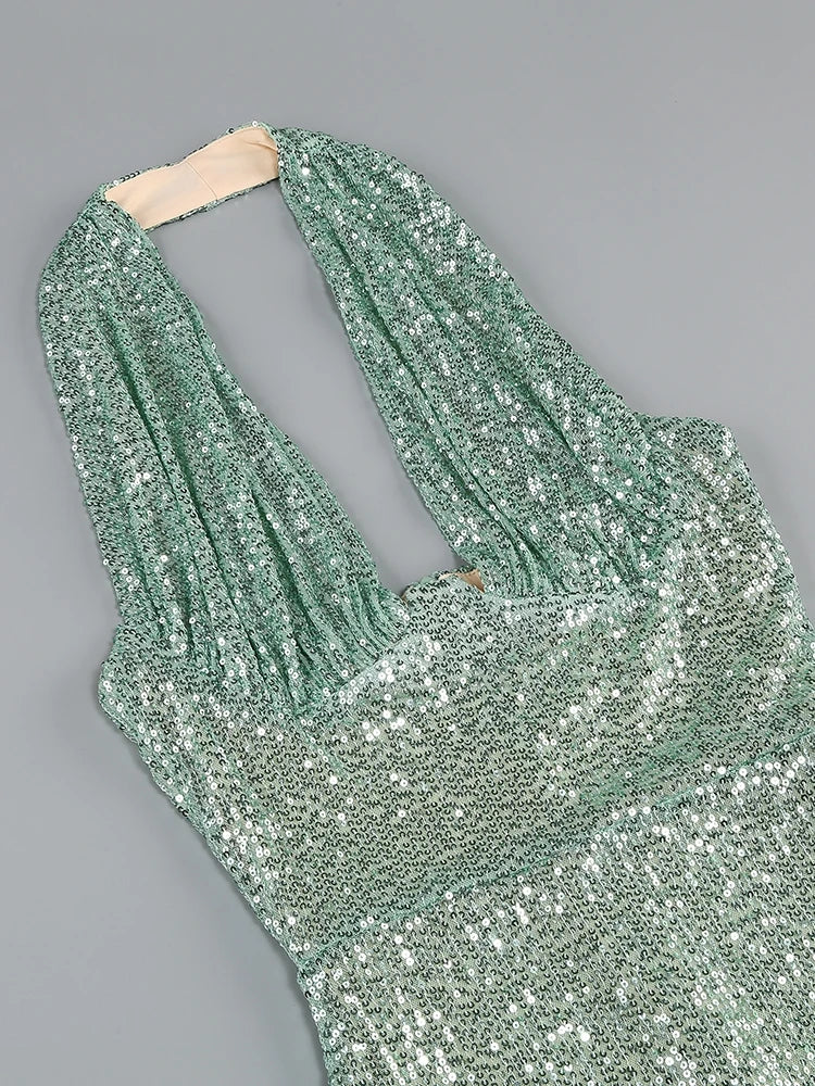 Halter Deep V Neck Dress - Lilica - Image 12