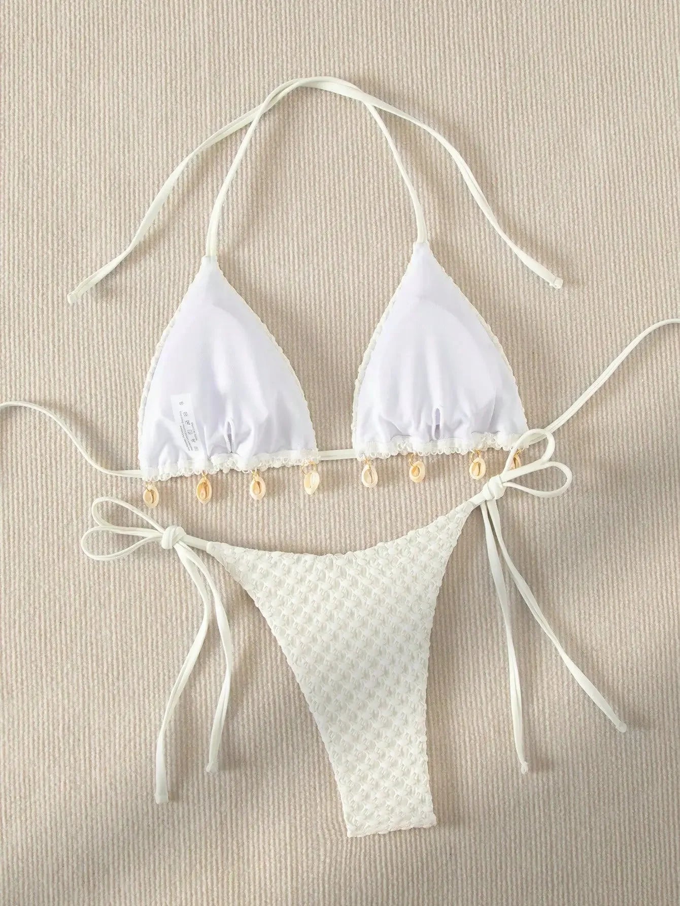 White Shell Design Bikinis Set - Hawaii - Image 9