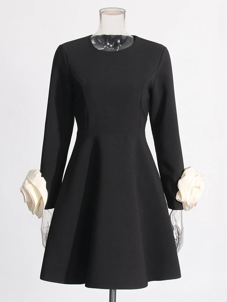Long Sleeve Appliques Dress - Melinda