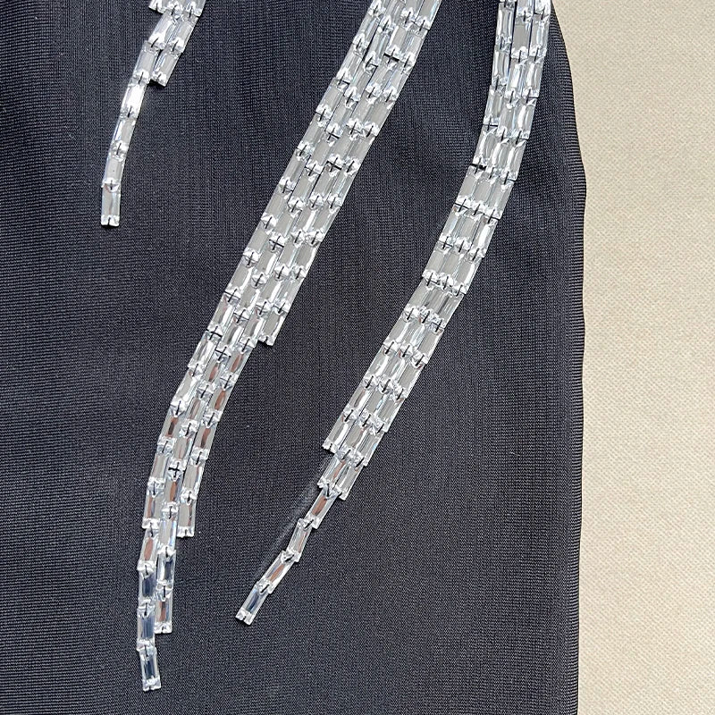 One Shoulder Rhinestone Dress - Giulie - Image 4