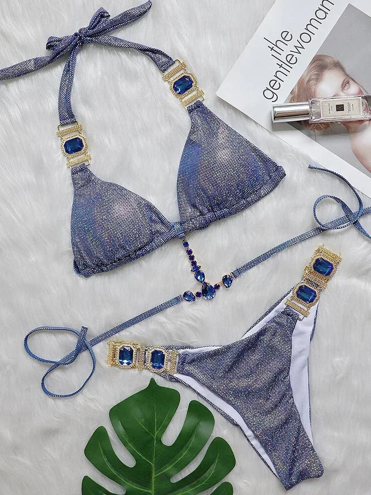 Shiny Rhinestone Bikini - Angeline - Image 6