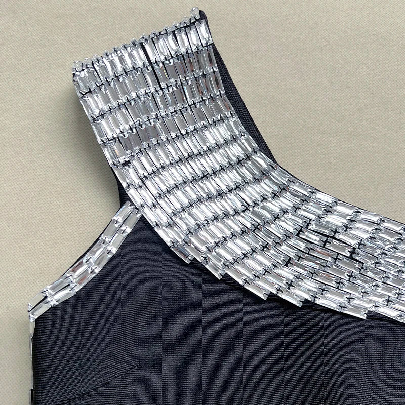 One Shoulder Rhinestone Dress - Giulie - Image 6