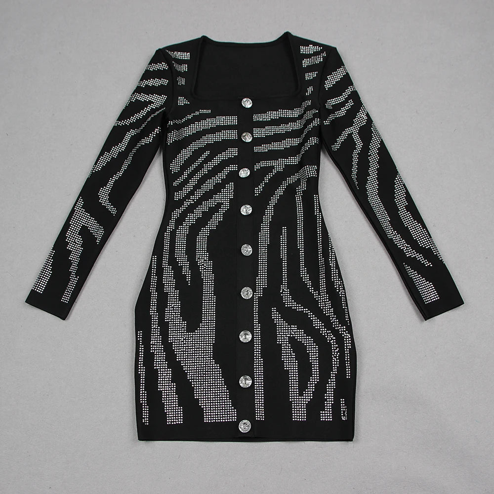 Long Sleeve Buttons Dress - Isha - Image 9