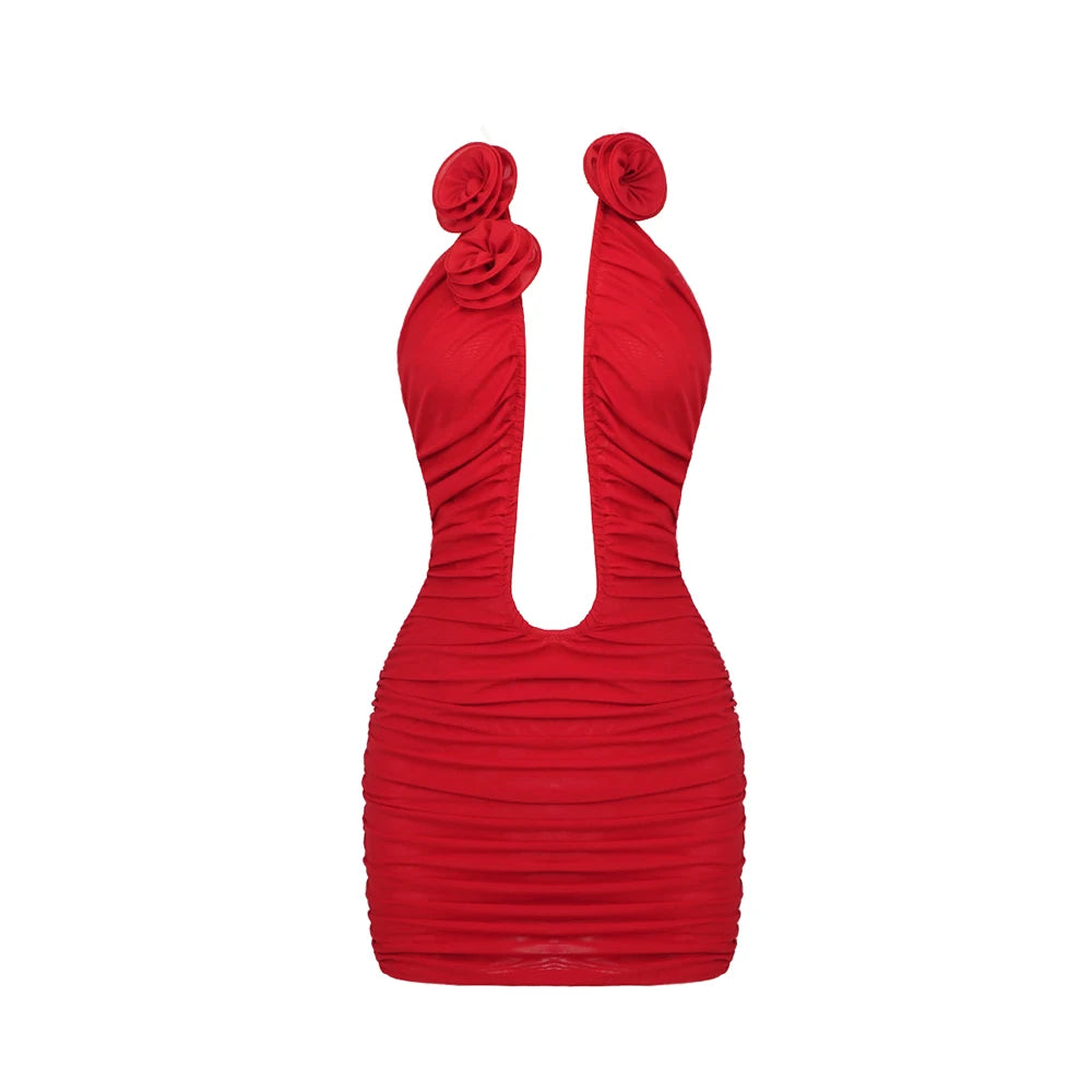 V Neck Hollow Out Dress - Mirna - Image 7