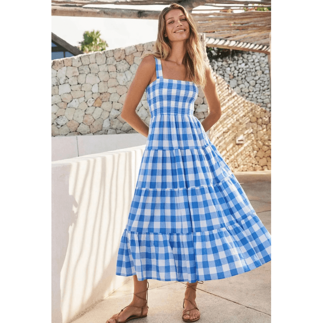 Plaid A line Print Dress - Susane - Image 9