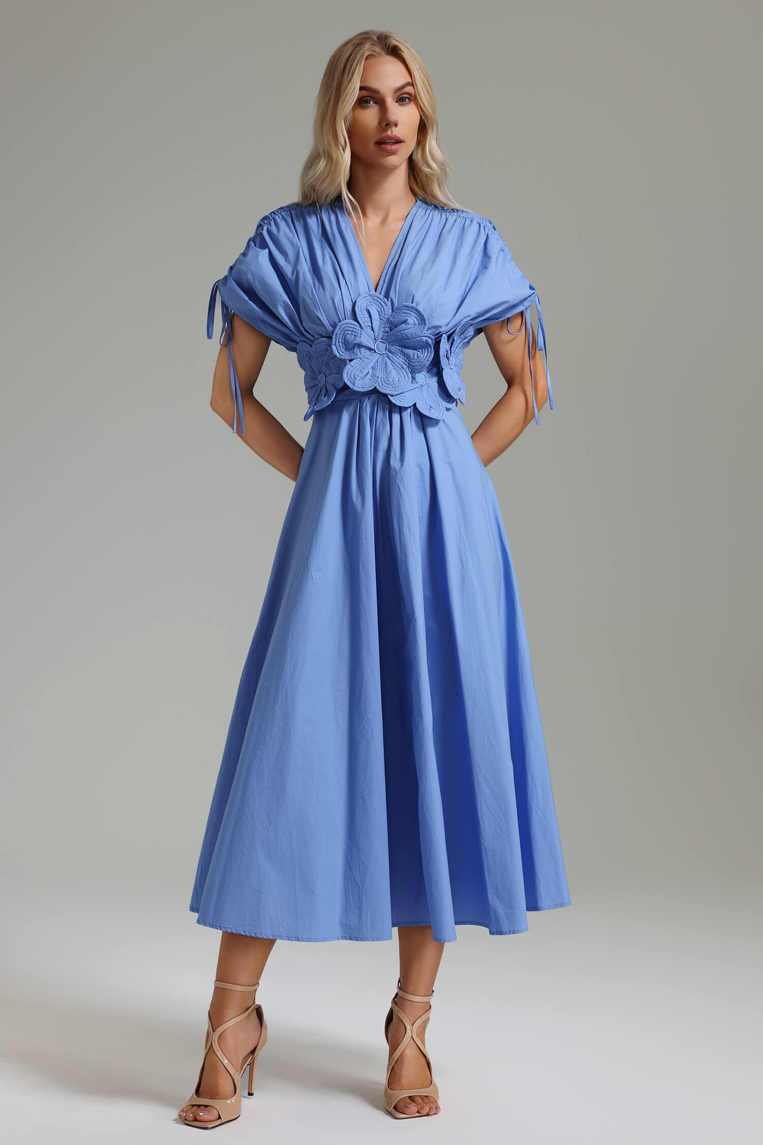 V Neck Appliques Dress - Gani - Image 13