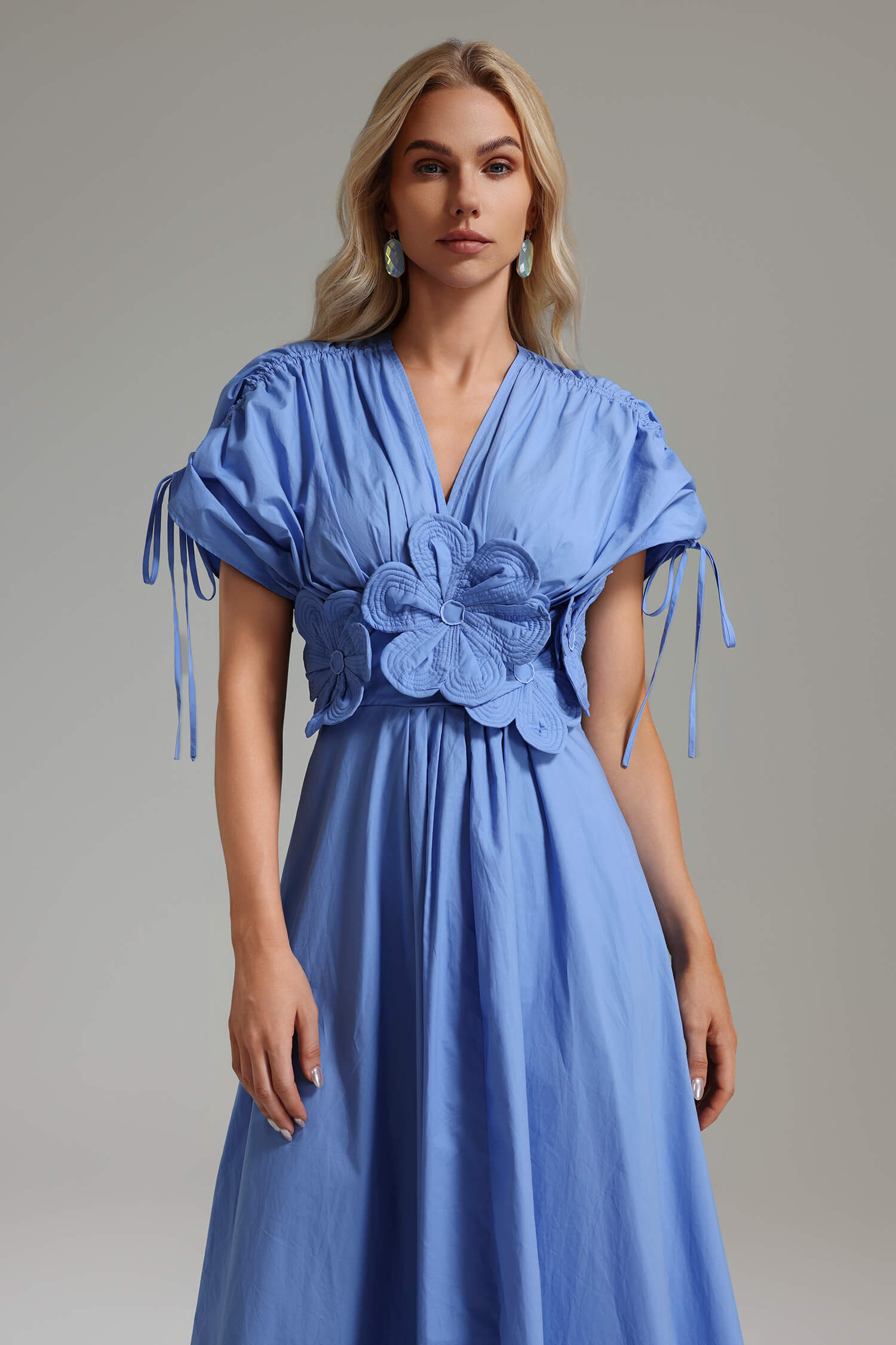 V Neck Appliques Dress - Gani - Image 12