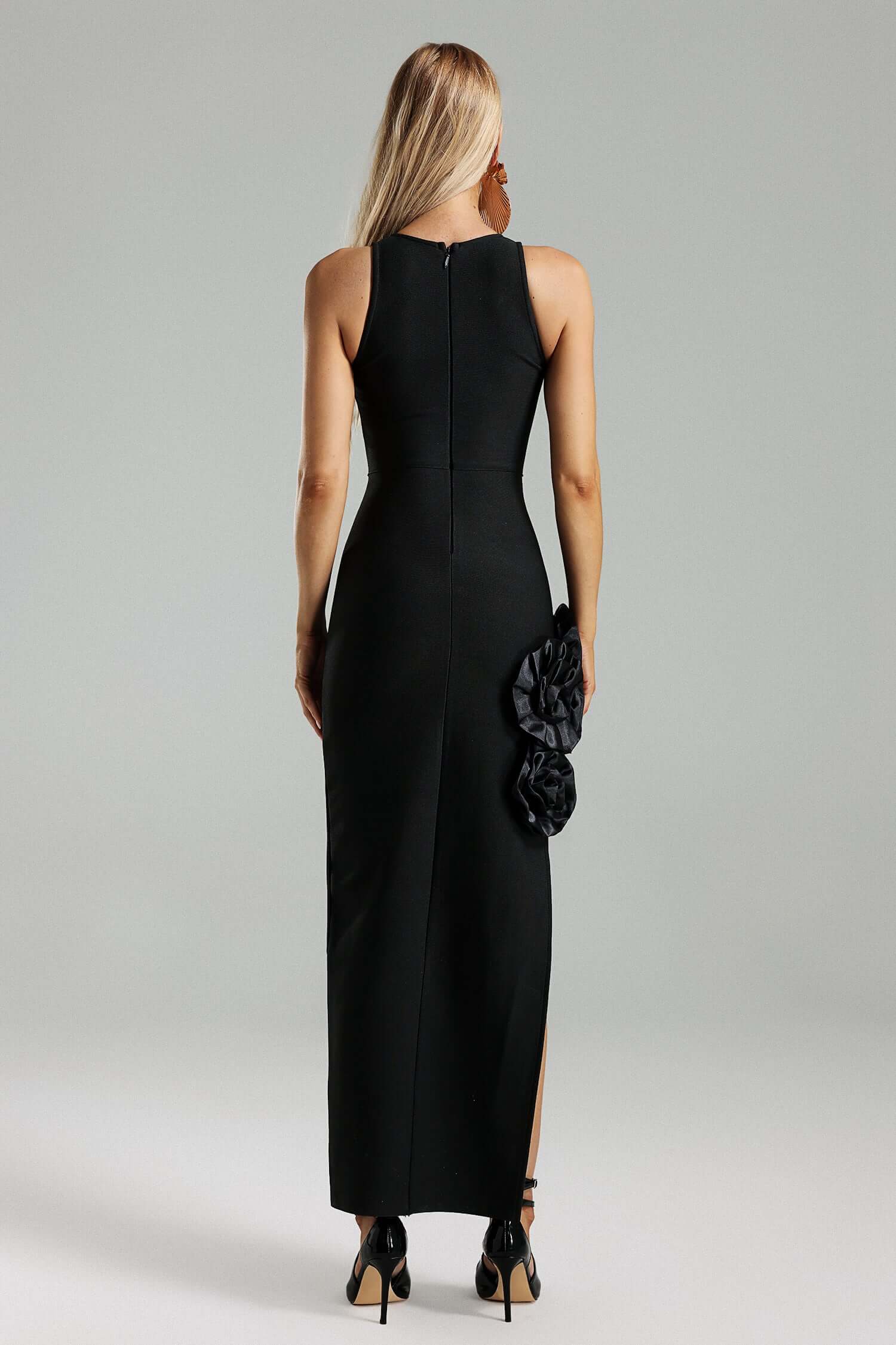 Slit Long Bodycon Dress - April - Image 4