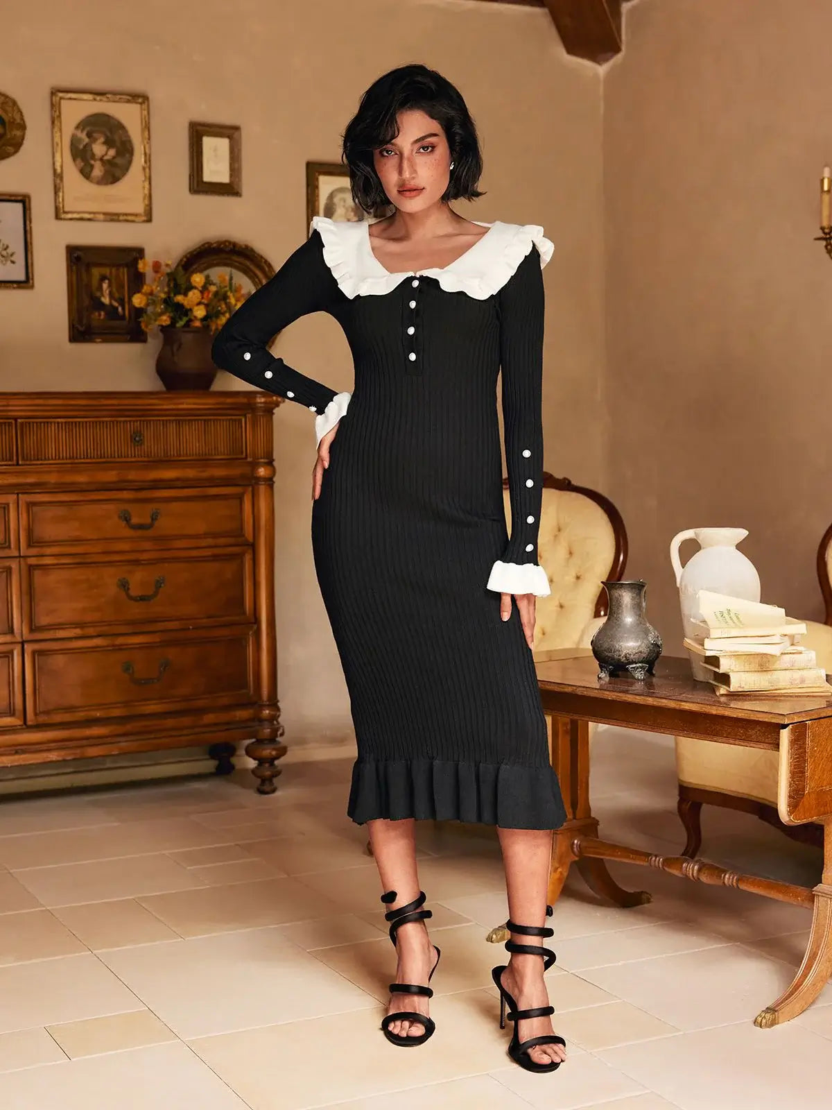 Ruffled Knit Dress - Cristine - Image 5