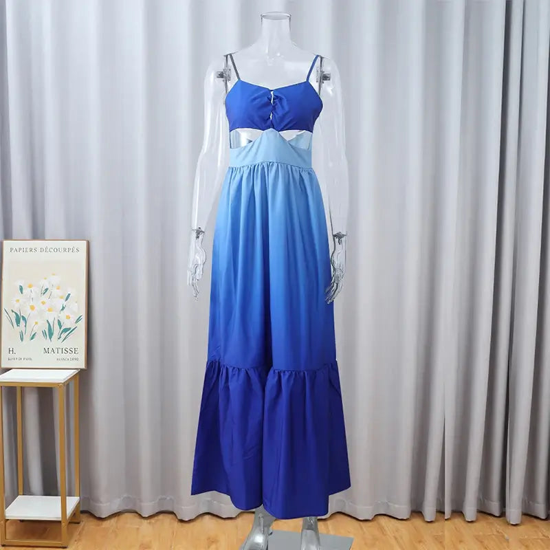 Elegant Hollow Gradient Long Dress - Sabrina - Image 5