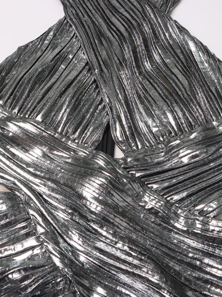 Hollow Out Metallic Dress - Edwina - Image 5