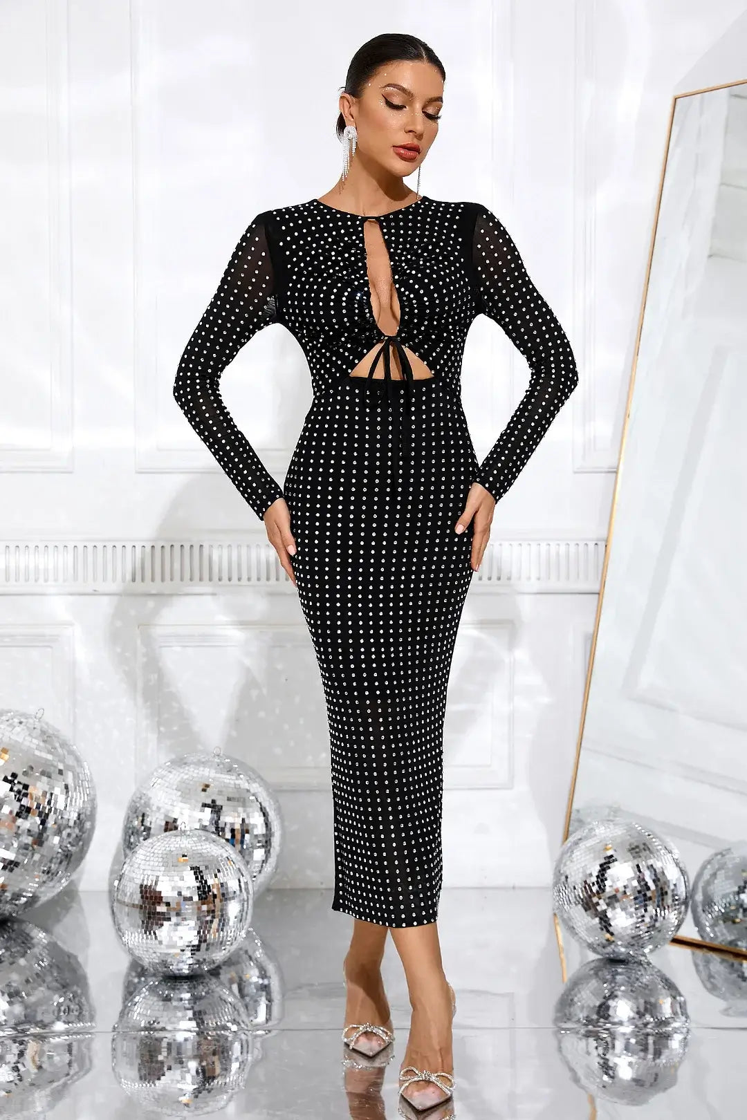 Cut Out Long Sleeve Dress - Lux - Image 9