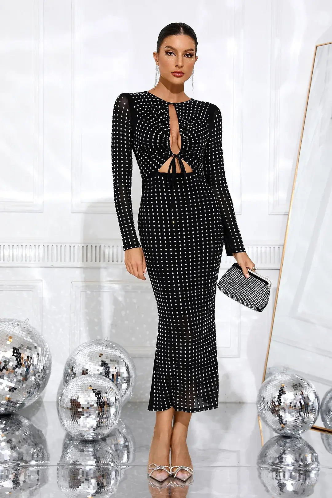 Cut Out Long Sleeve Dress - Lux - Image 8