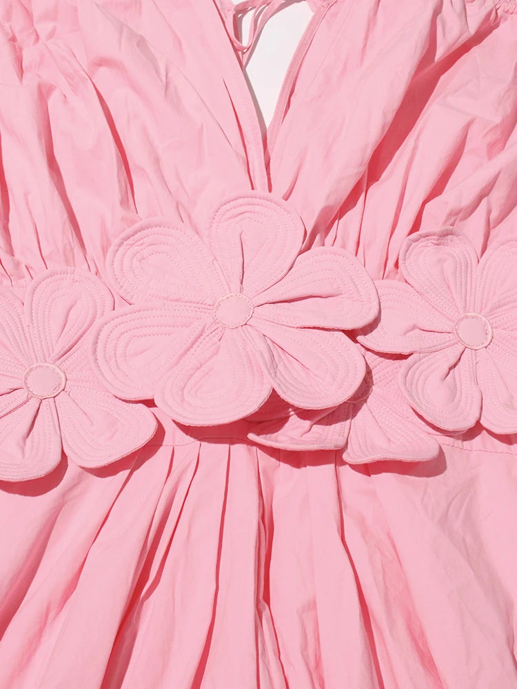 Elegant Floral Appliquéd Midi Dress